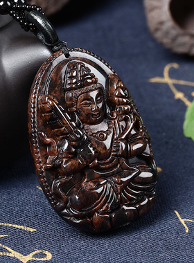 金丝属虎本命佛虚空藏菩萨红竹石