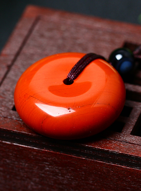 天然护身符平安扣吊坠可结红竹石