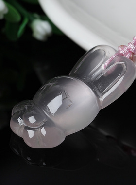 天然冰种粉晶吊坠