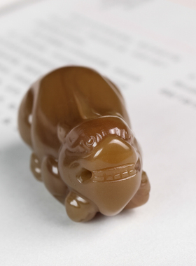 新疆和田玉糖玉十二生肖手把件天然玉石扭转乾坤把件原石手玩件