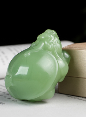 新疆和田玉青白玉生肖龙龟手把件天然玉石原石手玩件龙龟吉祥手饰