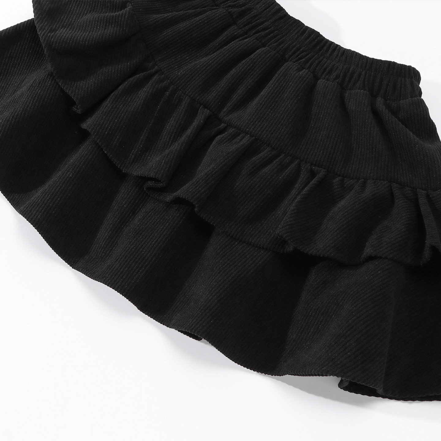 女童黑色灯芯绒蛋糕裙秋冬季蓬蓬裙百搭中高腰显瘦a字短裙半身裙,淘宝优惠券,粉丝福利购,淘宝优惠卷