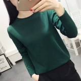 Трикотажный демисезонный лонгслив, тонкий свитер, в корейском стиле, высокий воротник