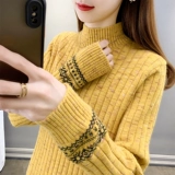 Демисезонный свитер, приятный телу лонгслив, высокий воротник, увеличенная толщина, оверсайз, в западном стиле