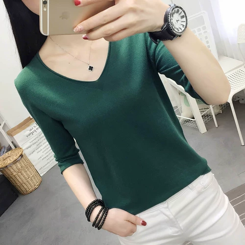 Приятный телу весенний тонкий трикотажный свитер, V-образный вырез, коллекция 2022, в корейском стиле, оверсайз