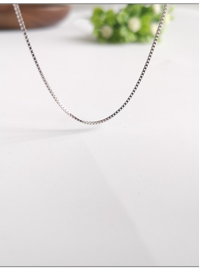 子墨家925银素银时尚百搭小四方盒子链单独裸链项链 细水长流