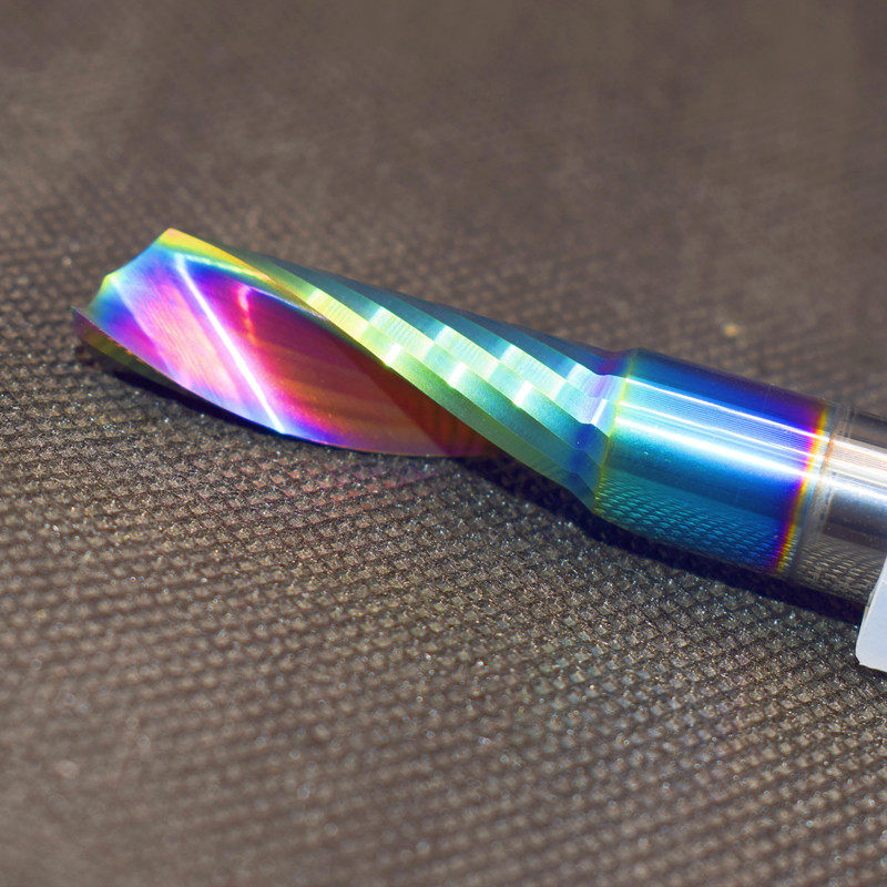 钨钢铣刀60度七彩单刃数控雕刻亚克力仿形铝合金专用10mm加长1刃8 - 图2