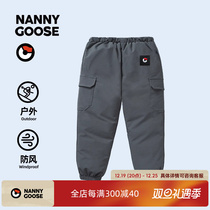 Nanny Goose Great Boy Down Pants Outdoor Warm Children White Duck Suede Outside Wearing Thickened Winter Dress Pants Baby Workwear Pants