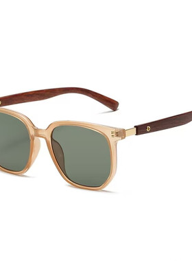 2025新款复古茶色木纹大框墨镜女高级感方形大脸显瘦韩版太阳眼镜