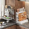 Wall-mounted 304 stainless steel knife and chopsticks cage storage rack