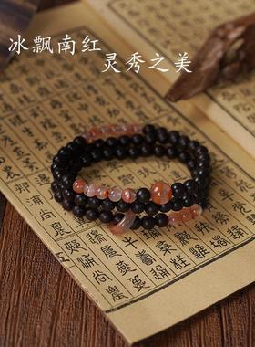 印度小叶紫檀手串女款手链老料原创民族国风文玩佛珠送女朋友礼物