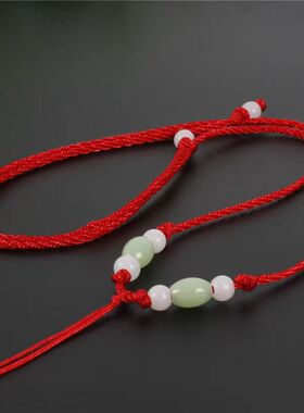 买一送一多款吊坠项链绳可调节吊坠绳手工编织高档红绳穿玉佩挂脖