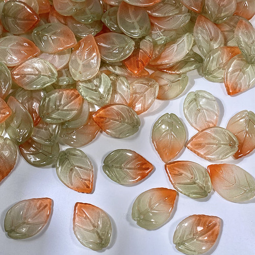 50颗装18X26mm琉璃山茶叶树叶子diy手工制作汉服头饰古风发簪材料 - 图0