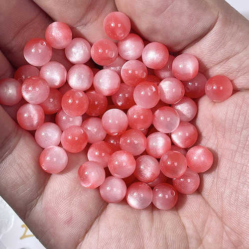 6-8mm仿猫眼树脂直孔圆珠串珠散珠子手工diy手链项链流苏发簪材料 - 图1