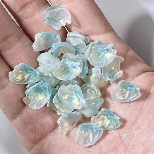 50颗13x16mm雪腊梅琉璃花瓣diy手工制作汉服头饰发钗古风发簪材料 - 图0