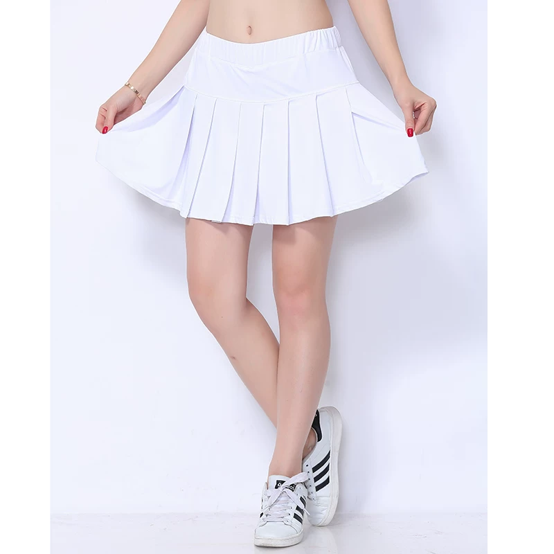 Белая pleated skirt, дышащие спортивные теннисные брюки