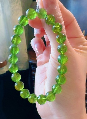 天然巴西全色绿碧玺单圈手链正品通透碧玺男女手串老矿料旺夫石