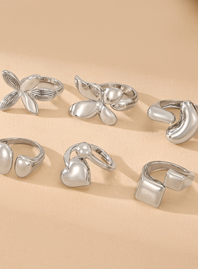 简约时尚ins金属光面戒指女手饰