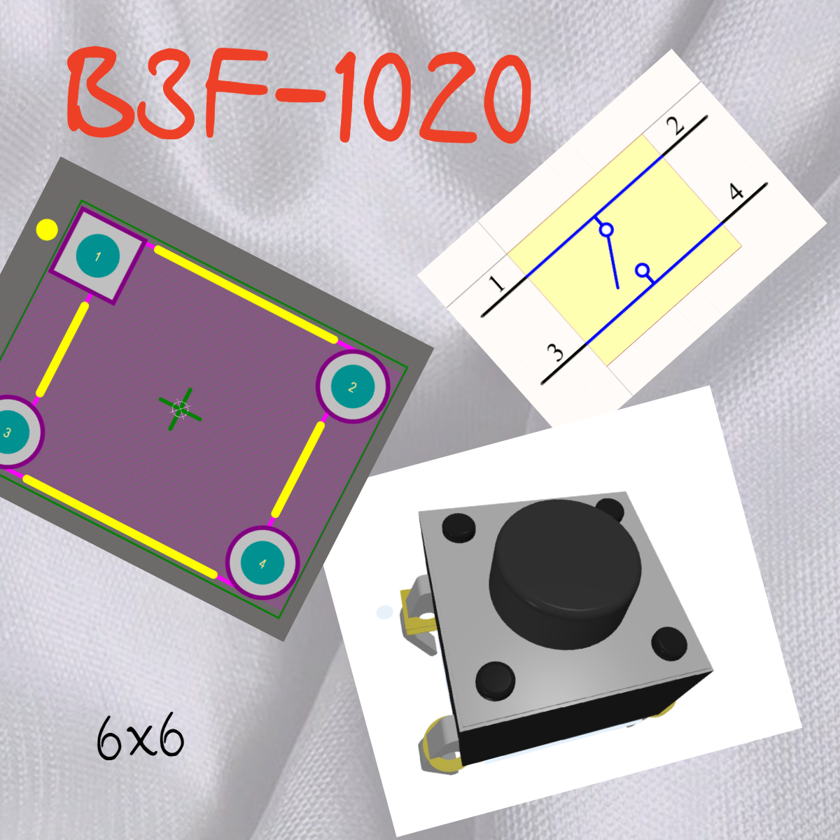 欧姆龙开关PCB封装库 轻触开关 OMRON B3F Altium格式 带3D模型 - 图0