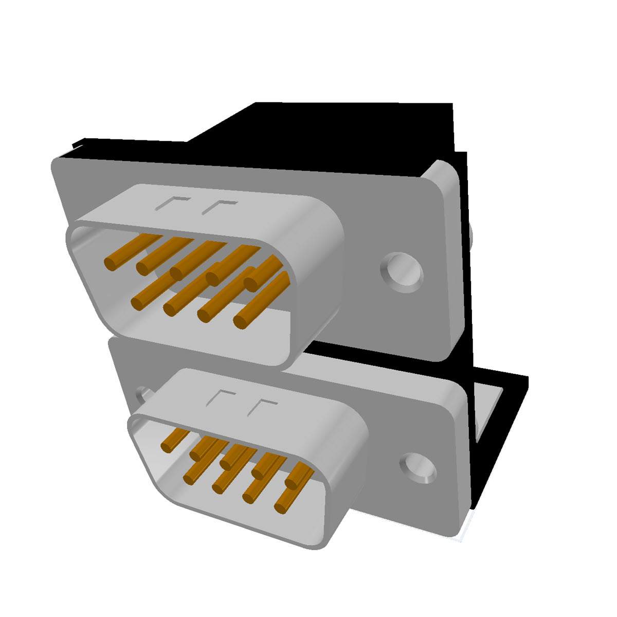 双层D-SUB连接器PCB封装库 DB串口端子 ASSMANN AD格式带3D模型-图0