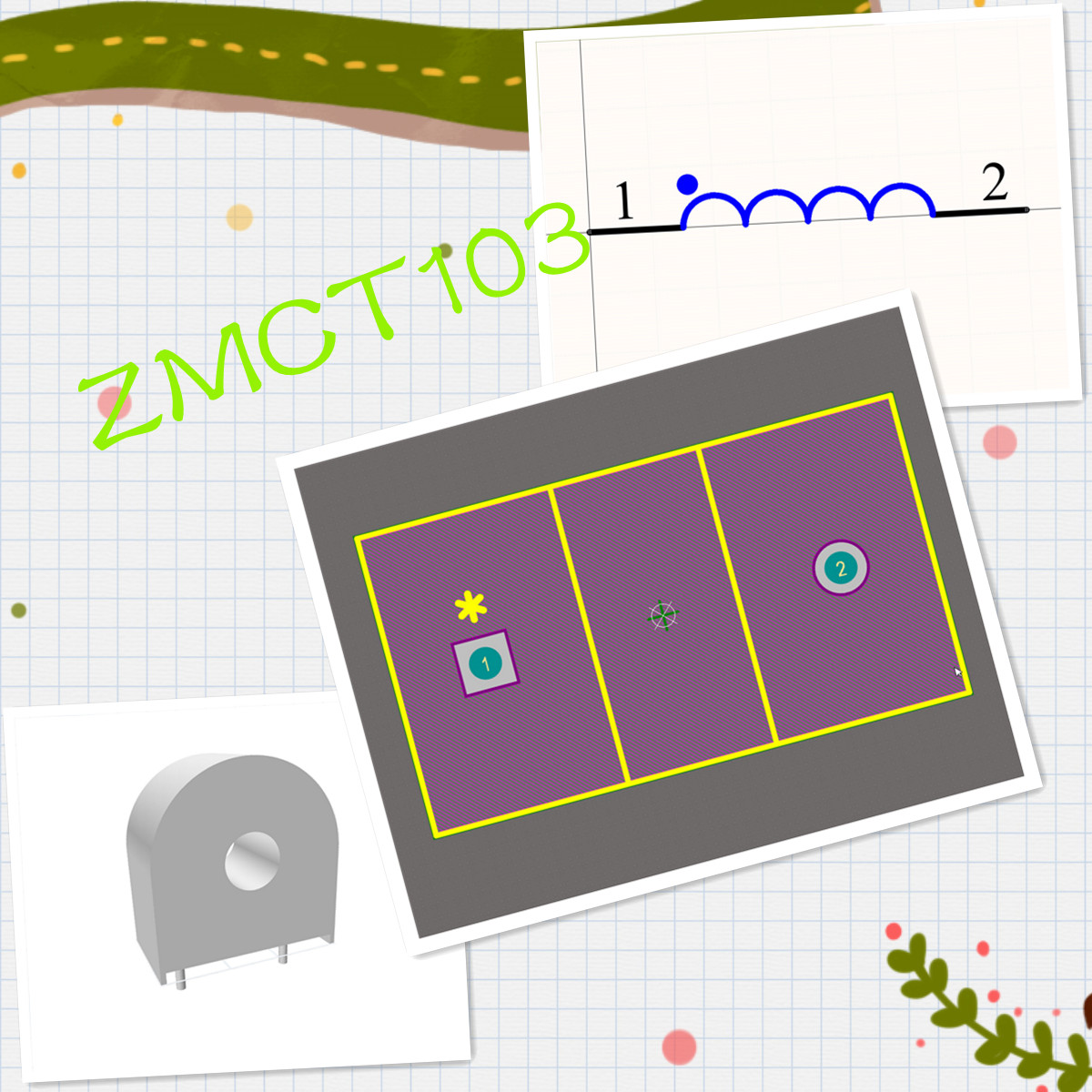 南京择明电流互感器电压互感器PCB封装库  ZMCT115 AD格式 - 图2