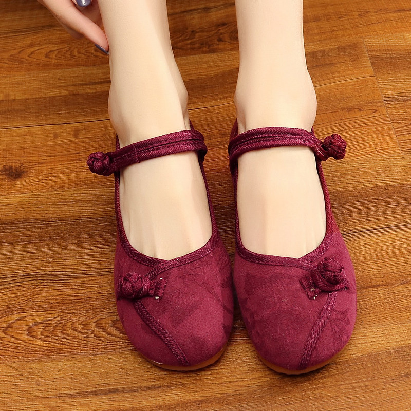 2025款素色女百搭布鞋牛筋软底妈妈日常春秋圆头浅口盘扣低跟单鞋,淘宝优惠券,粉丝福利购,淘宝优惠卷