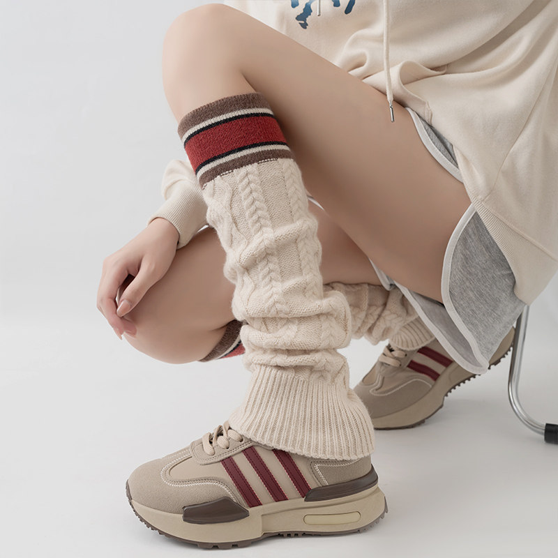 韩版学院风针织袜套女长筒秋冬季羊毛混纺复古保暖小腿套堆堆袜潮,淘宝优惠券,粉丝福利购,淘宝优惠卷