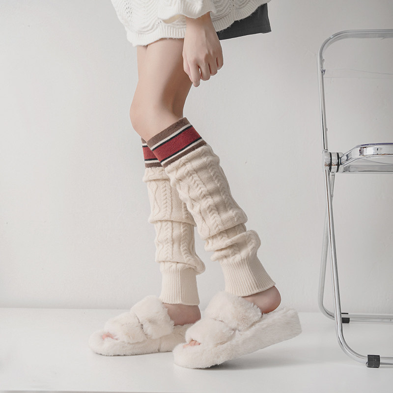 韩版学院风针织袜套女长筒秋冬季羊毛混纺复古保暖小腿套堆堆袜潮,淘宝优惠券,粉丝福利购,淘宝优惠卷