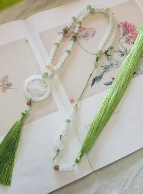 汉服项链国潮风古风背云中式旗袍马面裙软璎珞明制吊坠长款长