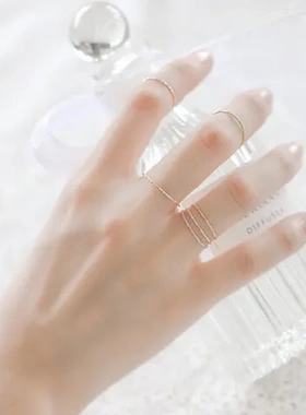 满天星蹦迪女小食戒指指环素圈关节网红尾戒925纯银潮ins韩版