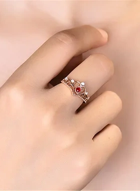 新款复古皇冠一件戒指小巧创意礼品韩版女士钻戒饰品手饰