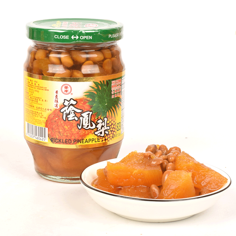 台湾原装进口华南荫凤梨荫菠萝369g去腥提味煲汤蒸鱼调味品罐头 - 图0