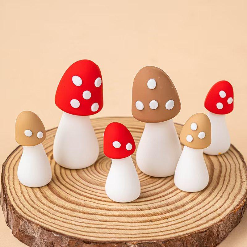 2024波点小蘑菇蛋糕装饰软胶粉色红色蘑菇屋生日烘焙装扮摆件配件,淘宝优惠券,粉丝福利购,淘宝优惠卷