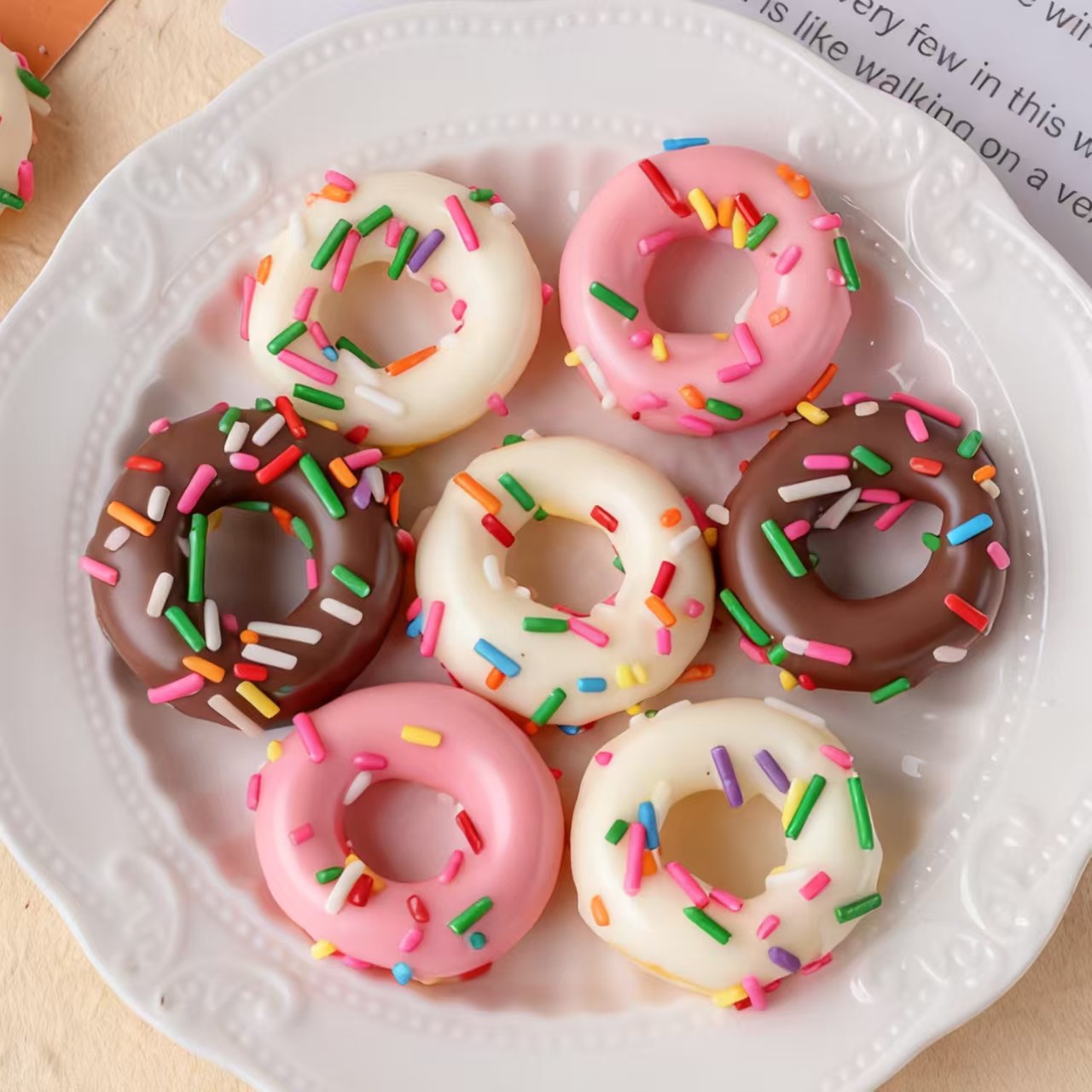 红巧克力甜甜圈蛋糕装饰摆件冰淇淋绵绵冰刨冰小料生日甜品烘焙,淘宝优惠券,粉丝福利购,淘宝优惠卷