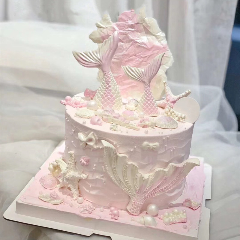 美人鱼尾巴模具贝壳海洋海星硅胶蛋糕装饰翻糖巧克力尾巴烘焙模具,淘宝优惠券,粉丝福利购,淘宝优惠卷