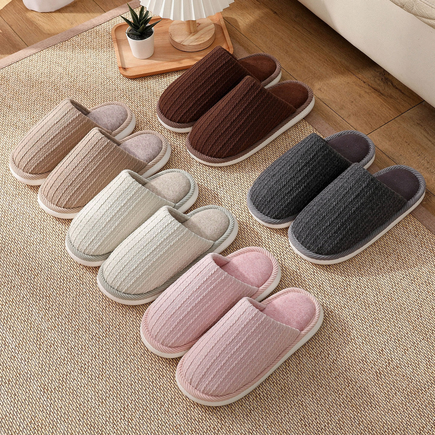 春秋棉拖鞋女室内家居防滑软底透气情侣居家用地板拖鞋男士秋冬季 - 图3