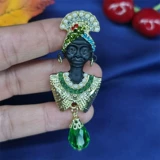 Арабский аксессуар, брошь на лацкан, с драгоценным камнем