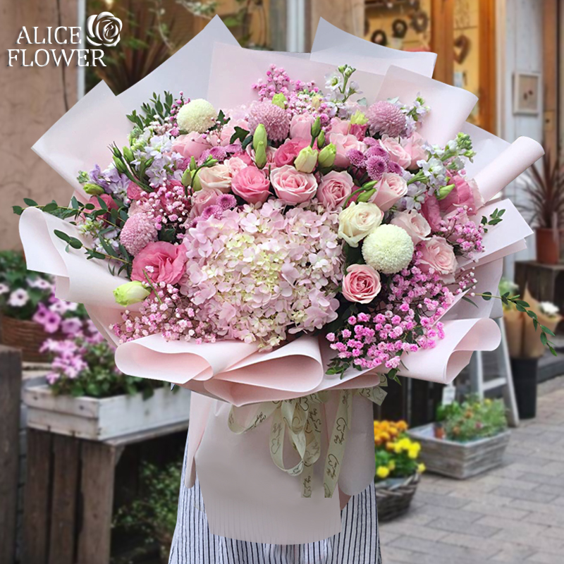 杭州鲜花速递同城玫瑰花郁金香芍药花束爱人女友生日订花店送上门-图3