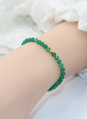 Charon天然绿玛瑙转运珠手链