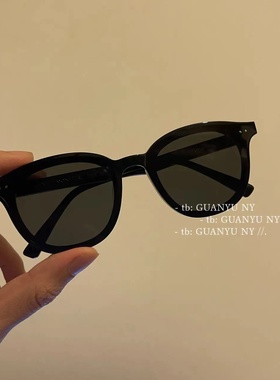 「关於」潮牌gm彩色墨镜女夏绿色lan橘黄色墨镜男黑色太阳镜