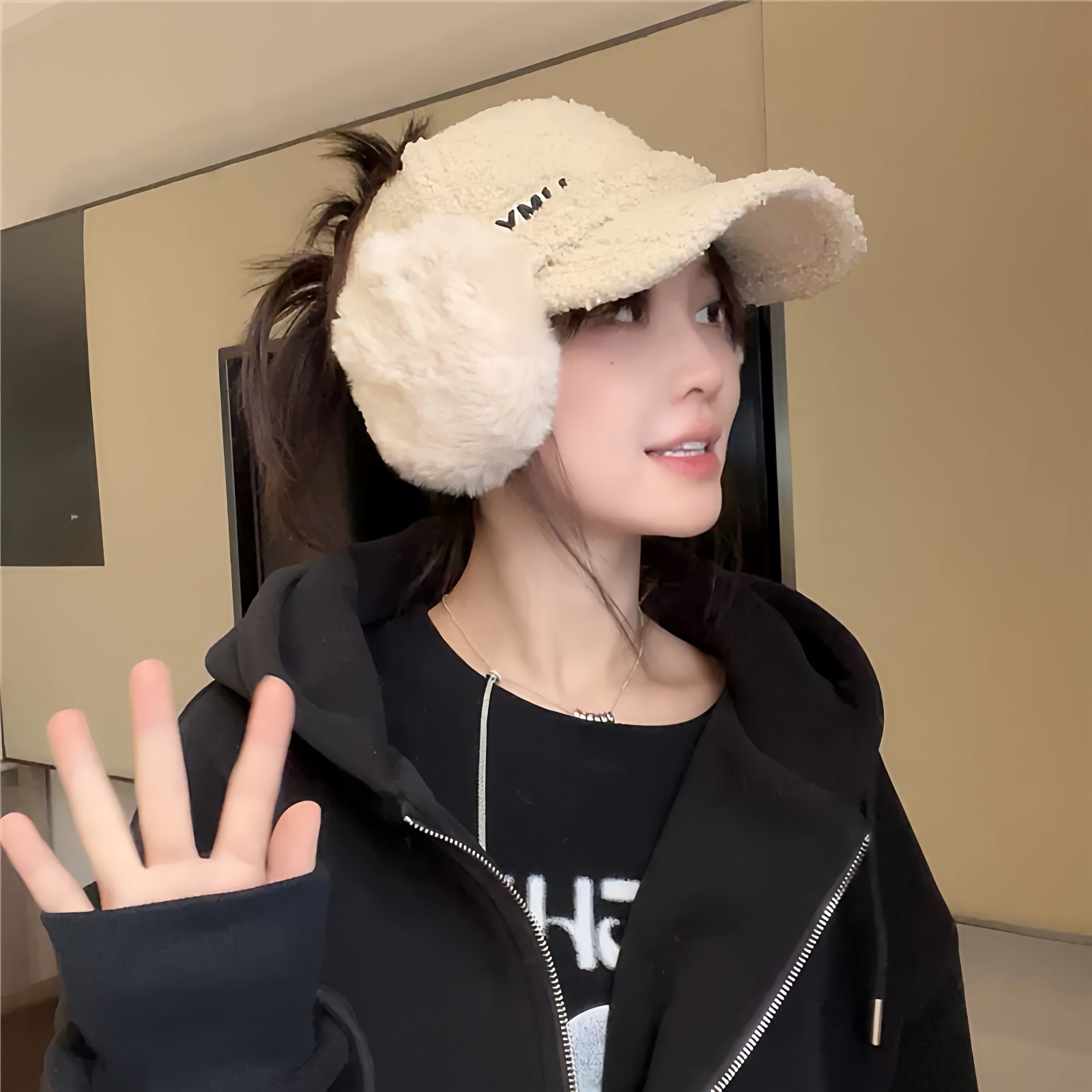 可拆卸鸭舌护耳帽韩国加绒保暖秋冬羊毛运动帽子高尔夫球帽女用品,淘宝优惠券,粉丝福利购,淘宝优惠卷