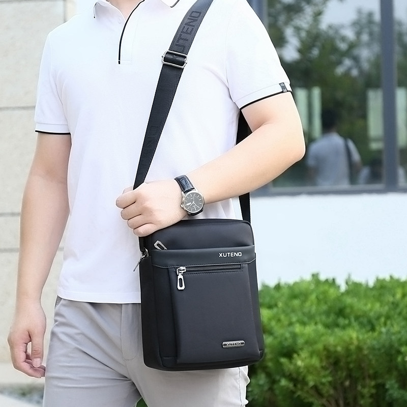 牛津布单肩公文包商务休闲斜挎包 恤特龙男士包袋