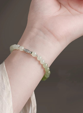 和田玉手串女好运锦鲤本命年轻奢手链送女友闺蜜生日礼物饰品手镯