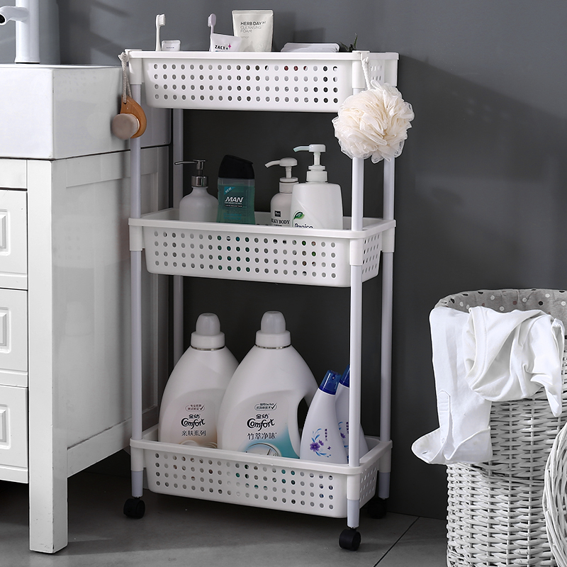 浴室卫生间厨房客厅20cm夹缝置物架落地冰箱侧边角缝隙小收纳柜架 - 图2