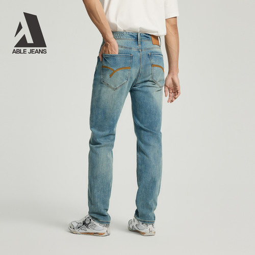 ABLE JEANS【修身裤】男士秋冬修身显瘦牛仔裤通勤百搭休闲裤 - 图0