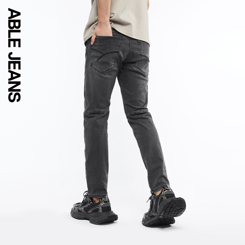 ABLE JEANS【酷爽自然立体锥形裤】男士经典时尚休闲水洗牛仔裤 - 图1