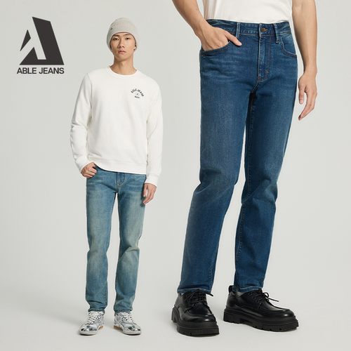 ABLE JEANS【修身裤】男士秋冬修身显瘦牛仔裤通勤百搭休闲裤 - 图3