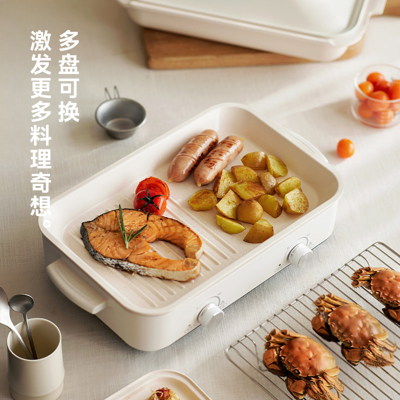 olayks立时多功能料理锅家用烤涮一体锅烤肉蒸煮煎炒炖鸳鸯电火锅,淘宝优惠券,粉丝福利购,淘宝优惠卷