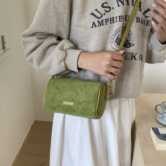 Green niche Boston bag hand crossbody bag