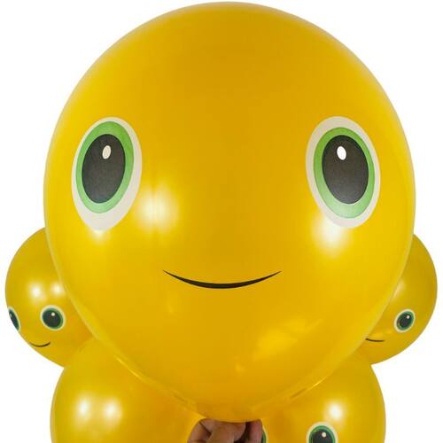 12寸18寸小龙气球户外加厚儿童无毒卡通可爱笑脸表情内球摆地摊 - 图0